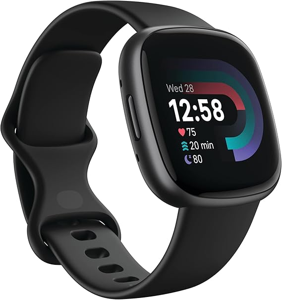Fitbit Versa 4: Advanced Fitness Smartwatch with Built-in GPS + 24/7 Heart Rate, Daily Readiness Score, 40+ Exercise Modes, Sleep & Stress Tracking | 1-Year Warranty, 14-Day Hassle-Free Returns + Free Airpods