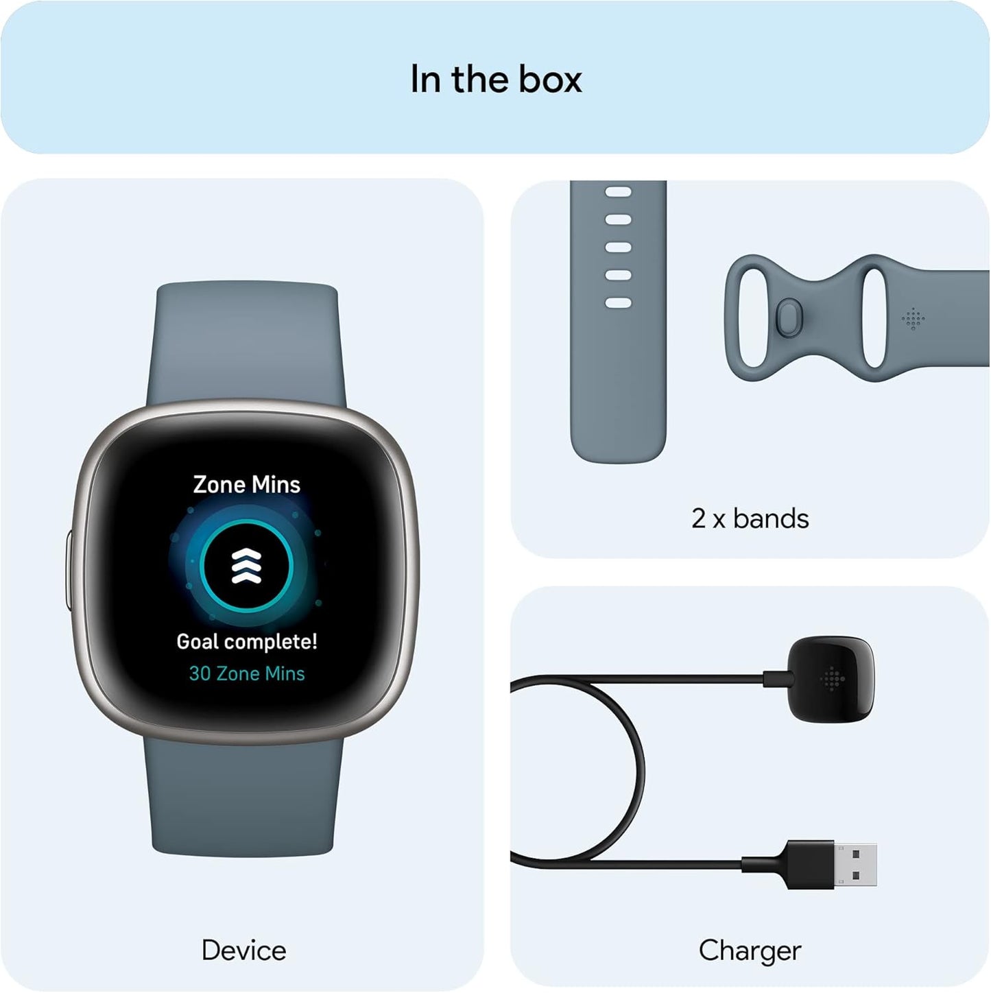 Fitbit Versa 4: Advanced Fitness Smartwatch with Built-in GPS + 24/7 Heart Rate, Daily Readiness Score, 40+ Exercise Modes, Sleep & Stress Tracking | 1-Year Warranty, 14-Day Hassle-Free Returns + Free Airpods